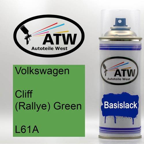 Volkswagen, Cliff (Rallye) Green, L61A: 400ml Sprühdose, von ATW Autoteile West.